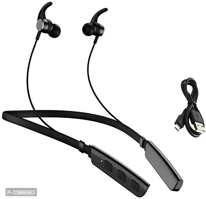 WeRock B235 Wireless Neckband with Mic Powerful Stereo Sound Quality BT Headset W19 Bluetooth Headset (Black, In the Ear)