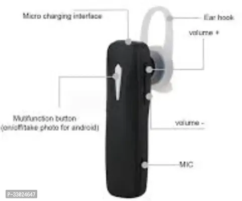 New WeRock K1 Single Ear Wireless Earbuds Bluetooth Headset with mic W43 Bluetooth Headset (Black, In the Ear)-thumb0