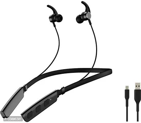 WeRock B235 Wireless Neckband with Mic Powerful Stereo Sound Quality BT Headset W2 Bluetooth Headset (Black, In the Ear)-thumb0