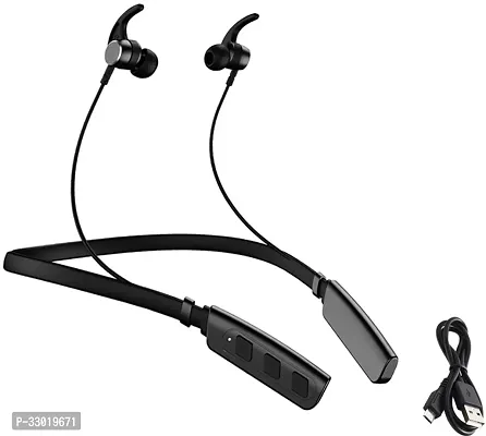 New WeRock B235 Wireless Neckband with Mic Powerful Stereo Sound Quality BT Headset W26 Bluetooth Headset (Black, In the Ear)-thumb0