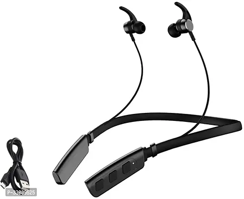 WeRock B235 Wireless Neckband with Mic Powerful Stereo Sound Quality BT Headset W22 Bluetooth Headset (Black, In the Ear)