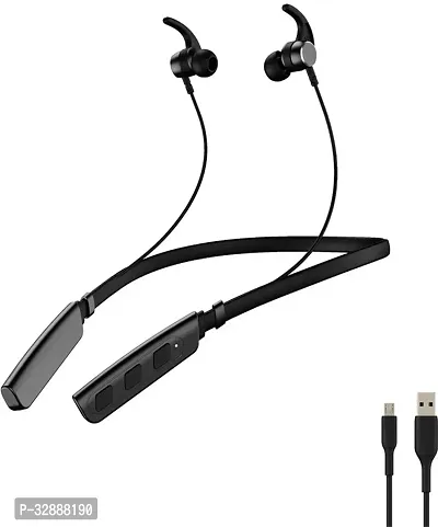 WeRock B235 Wireless Neckband with Mic Powerful Stereo Sound Quality BT Headset W20 Bluetooth Headset (Black, In the Ear)-thumb0