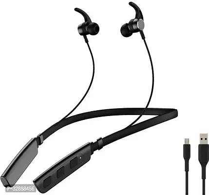 WeRock B235 Wireless Neckband with Mic Powerful Stereo Sound Quality BT Headset W32 Bluetooth Headset (Black, In the Ear)-thumb0