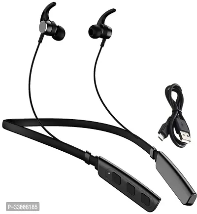 WeRock B235 Wireless Neckband with Mic Powerful Stereo Sound Quality BT Headset W13 Bluetooth Headset (Black, In the Ear)-thumb0