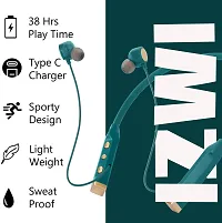 New WeRock True Wireless B235 Blast Sound Quick Charge Bluetooth Neckband Super Sound W74 Bluetooth Headset (Green, In the Ear)-thumb2