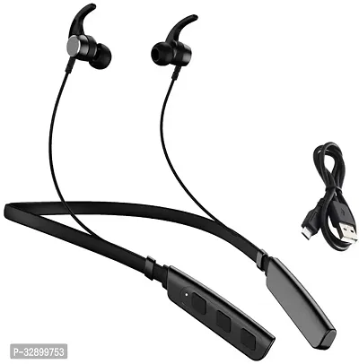 WeRock B235 Wireless Neckband with Mic Powerful Stereo Sound Quality BT Headset W21 Bluetooth Headset (Black, In the Ear)-thumb0