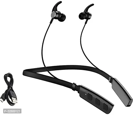 WeRock B235 Wireless Neckband with Mic Powerful Stereo Sound Quality BT Headset W16 Bluetooth Headset (Black, In the Ear)-thumb0