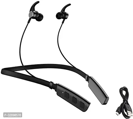 WeRock B235 Wireless Neckband with Mic Powerful Stereo Sound Quality BT Headset W26 Bluetooth Headset (Black, In the Ear)-thumb0