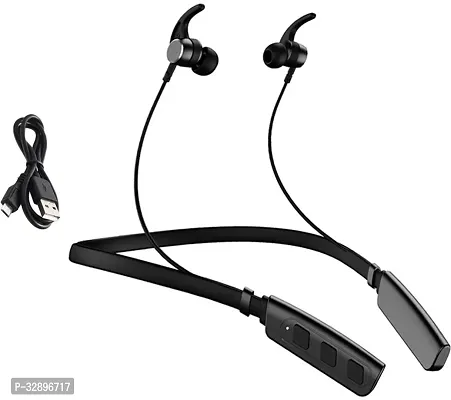 WeRock B235 Wireless Neckband with Mic Powerful Stereo Sound Quality BT Headset W33 Bluetooth Headset (Black, In the Ear)-thumb0