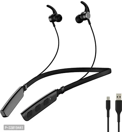 New WeRock B235 Wireless Neckband with Mic Powerful Stereo Sound Quality BT Headset W5 Bluetooth Headset (Black, In the Ear)-thumb0