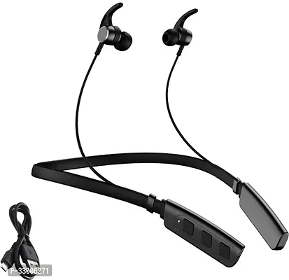 WeRock B235 Wireless Neckband with Mic Powerful Stereo Sound Quality BT Headset W23 Bluetooth Headset (Black, In the Ear)-thumb0