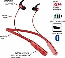 New WeRock True Wireless B235 Blast Sound Quick Charge Bluetooth Neckband Super Sound W9 Bluetooth Headset (Red, In the Ear)-thumb1