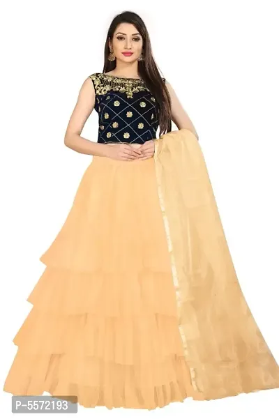 Trendy Attractive Net Ruffle Semi Stitched Lehenga Choli-thumb0