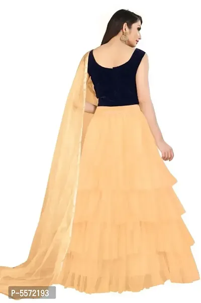 Trendy Attractive Net Ruffle Semi Stitched Lehenga Choli-thumb3