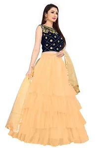 Trendy Attractive Net Ruffle Semi Stitched Lehenga Choli-thumb3