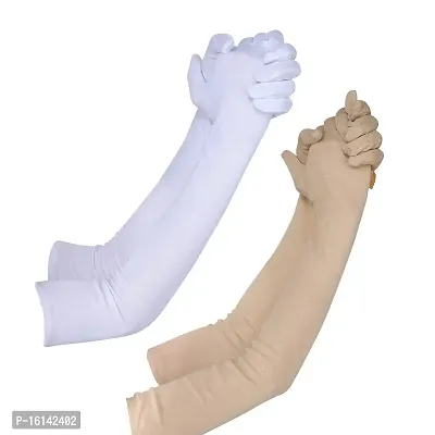 Buy Cotson Cotton UV Protection, Full Hand Arm Driving Gloves For