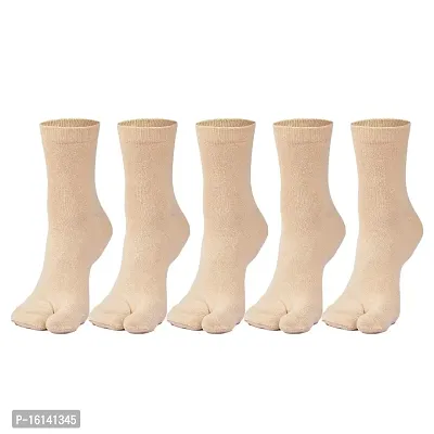 Women's Ankle Length Cotton Thumb Socks, Pack of 5