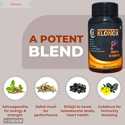 Klonox Herb 69 Re -Booster capsules in Ayurvedic |Stamina power | Ashvagandha | Shilajit-thumb5