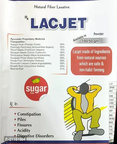 Amvia Pharma Lacjet Powder 100 Gm Sugar Free - Ayurvedic Laxative for Constipation  Indigestion Relief-thumb2