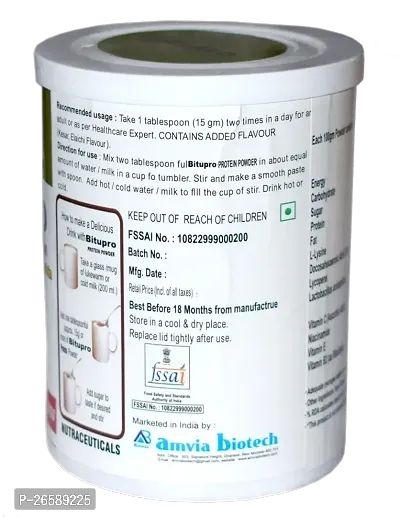 Amvia Pharma Bitupro protein powder 200gm - balanced nutrition with power of protein kesar elaichi flavour fortified with DHA-thumb2