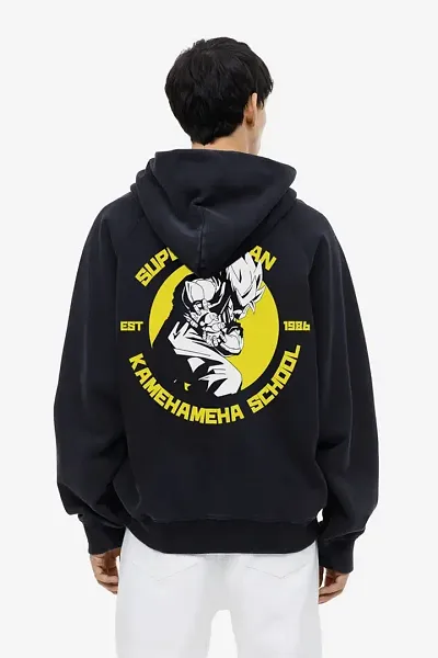 Mens Saiyan Education Graphic Print Oversized Hoodie