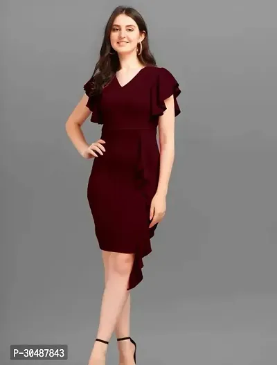 Trendy Stylish Crepe Dress for Women-thumb0