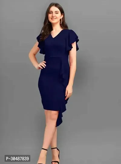 Trendy Stylish Crepe Dress for Women-thumb0