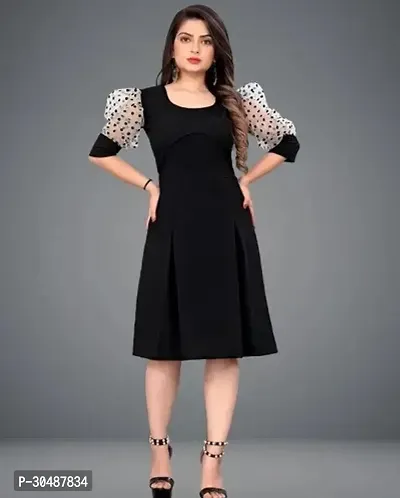 Trendy Stylish Crepe Dress for Women-thumb0