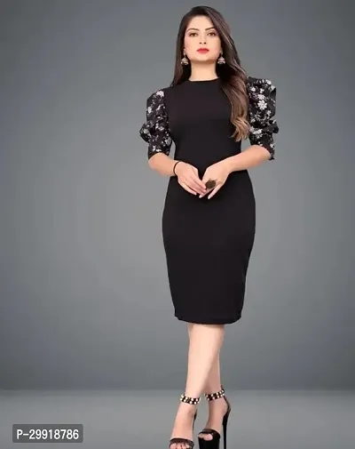 Trendy Stylish Crepe Dress for Women-thumb0