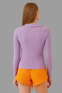 Casual Solid Women Purple Top-thumb1