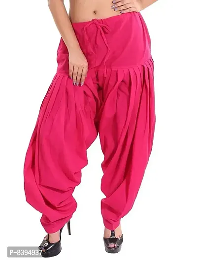 Womens Comfort Fit Cotton Dark Pink Semi Patiala Salwar-thumb0