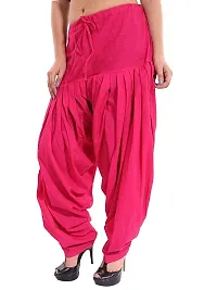 Womens Comfort Fit Cotton Dark Pink Semi Patiala Salwar-thumb2