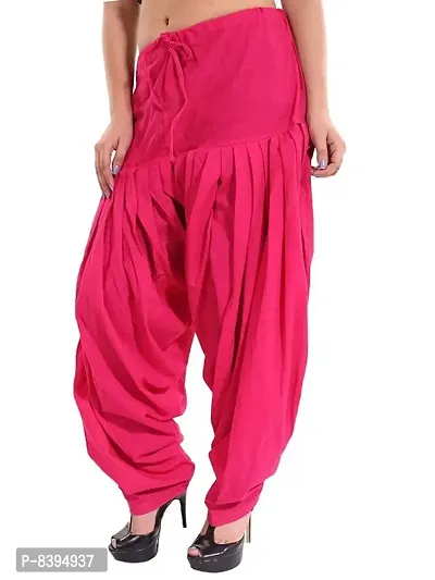 Womens Comfort Fit Cotton Dark Pink Semi Patiala Salwar-thumb3