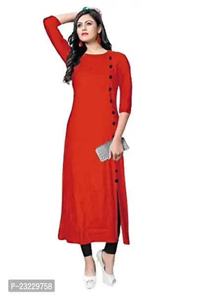 Women's Classy Glamorous Long Kurti Red-thumb0