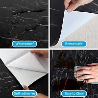 DILLION Wall Stickers Marble Wallpaper (200cm x 60cm) for Furniture Kitchen, Cabinets, Almirah, Tabletop, Plastic Table, Wooden Table, Wardrobe, Renovation   Adhesive Sticker (Black Marble, Pack Of 2-thumb4