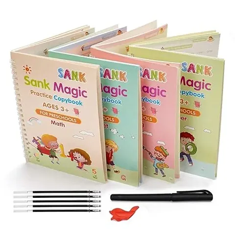 Kids Educational Toys: Magic Practice Book, Montessori, Building block and Rewritable Paper Books