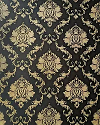 PACK OF 1 Wall Stickers DIY Wallpaper (45 x 500 cm) Black Damask Luxury Self Adhesive Decals-thumb1