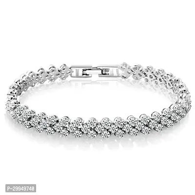 Fancy Silver Brass Bracelet For Women And Girl-thumb0