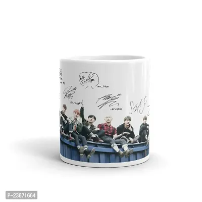 PASHUPATASTRA BTS Signature Army Best Gift for BTS Lovers with Glossy Printed Ceramic Coffee Mug   White  (350ml)-thumb4