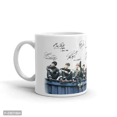 PASHUPATASTRA BTS Signature Army Best Gift for BTS Lovers with Glossy Printed Ceramic Coffee Mug   White  (350ml)-thumb2