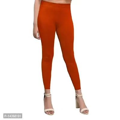 Yogi Ankle Length Cotton with Lycra Leggings for Women and Girls (Tomato Red, XXL) 1 Pack