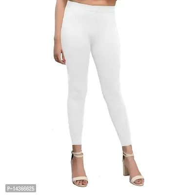 Buy Yogi Ankle Length Cotton with Lycra Leggings for Women and Girls(White,  Medium) 1 Pack Online In India At Discounted Prices