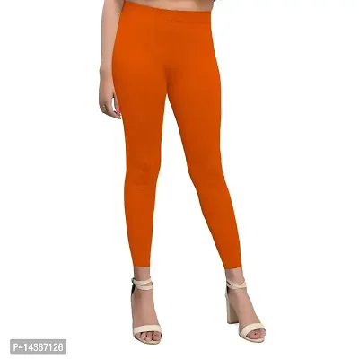 Buy Yogi Ankle Length Cotton with Lycra Leggings for Women and Girls  (Carrot Red, Medium) 1 Pack Online In India At Discounted Prices