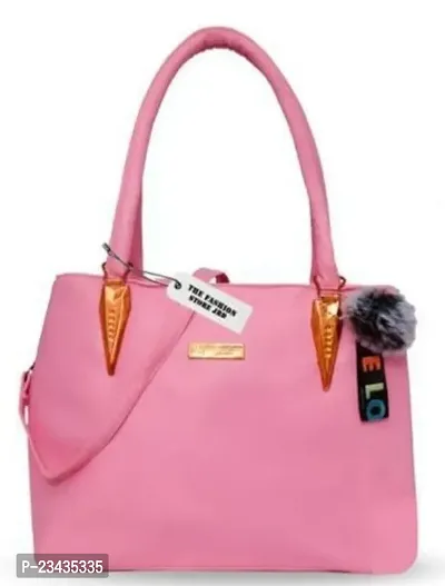 Stylish Pink PU Handbag For Women