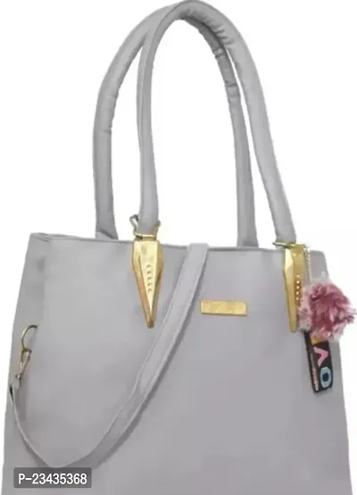 Stylish Grey PU Handbag For Women-thumb0