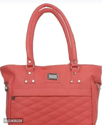 Stylish Peach PU Handbag For Women