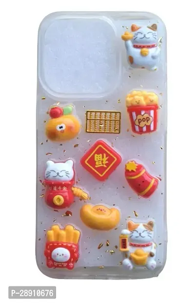 Designed For iPhone15 pro Cover With Cute cat food 3D Design Aesthetic Women Teen Girls Back Cover Case