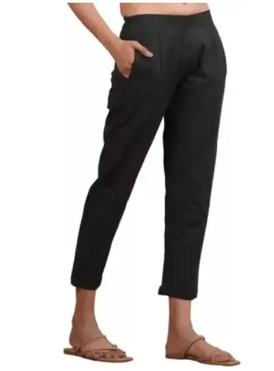 Regular Fit Women Dark Trousers