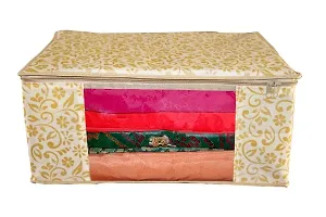 Saree cover 6 Piece Non Woven Fabric Saree Cover Set with Transparent Window, Extra Large wardrobe organizer Set of 6 Cloth Cover/ Storage box/ cloth pouch-thumb2