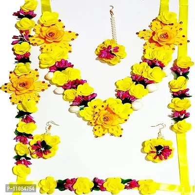 Yellow Jwellery Set for Women & Girls for Haldi !! Mehandi !! Bridal !! Baby Shower !! Marriage & Wedding-thumb2